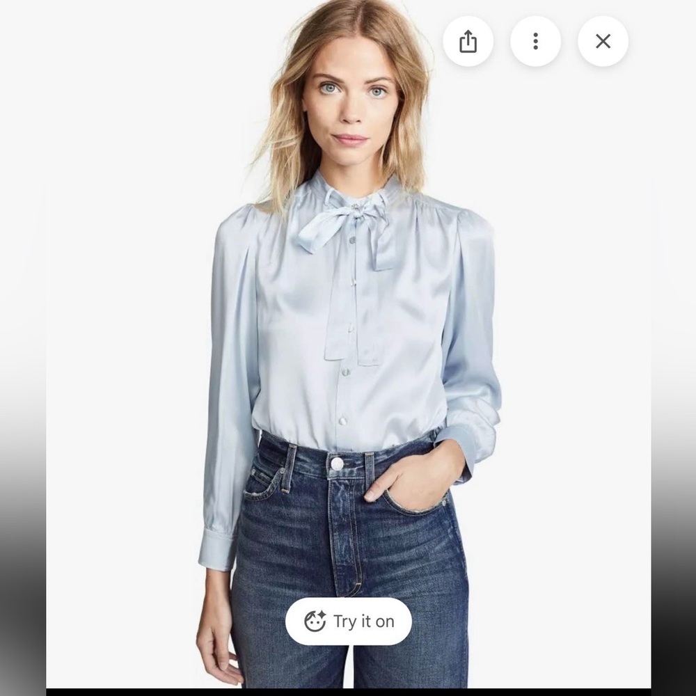 Rebecca Taylor Silk Charmeuse Bow Blouse -Size 00